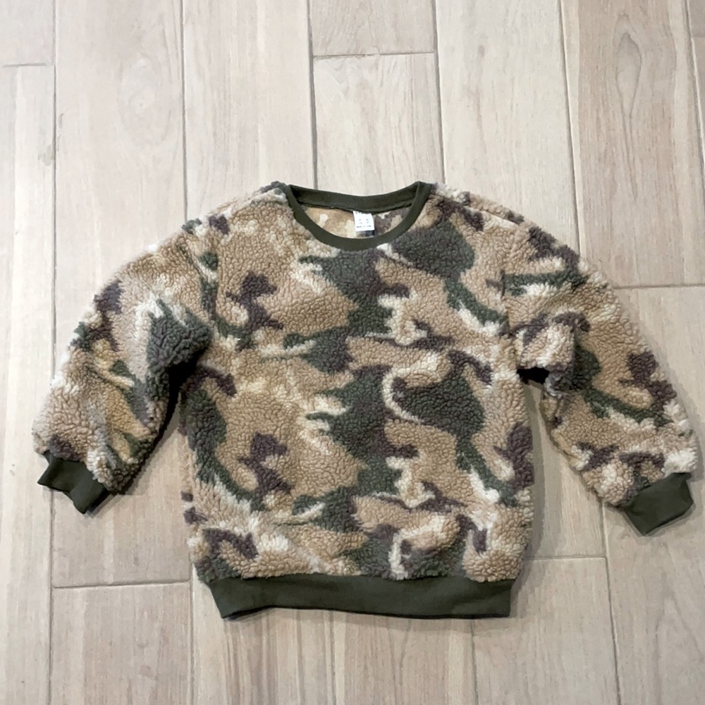 Camo sweatshirt teddy bear fuzzy camouflage unisex